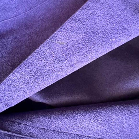 70s DARK PURPLE Ultra Suede Skirt Suit Matching Set Jacket - Picture 2 of 9